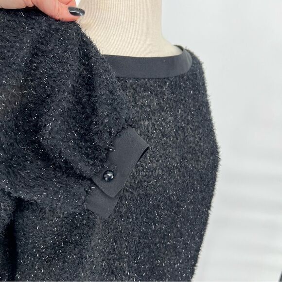 Vintage A.C. Sport Sparkly Sheer Boat Neck Top (EU 42) US Lg - Picture 5 of 8